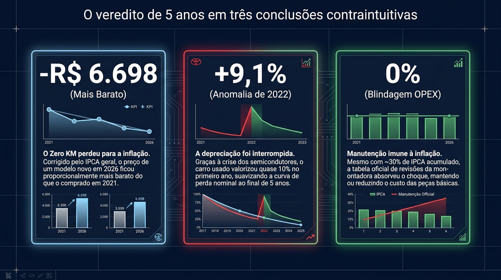 Toyota Corolla XEi 2021 usado ou zero km em 2026: onde seu dinheiro vale mais? 3 conclusão sobre carro novo e usado