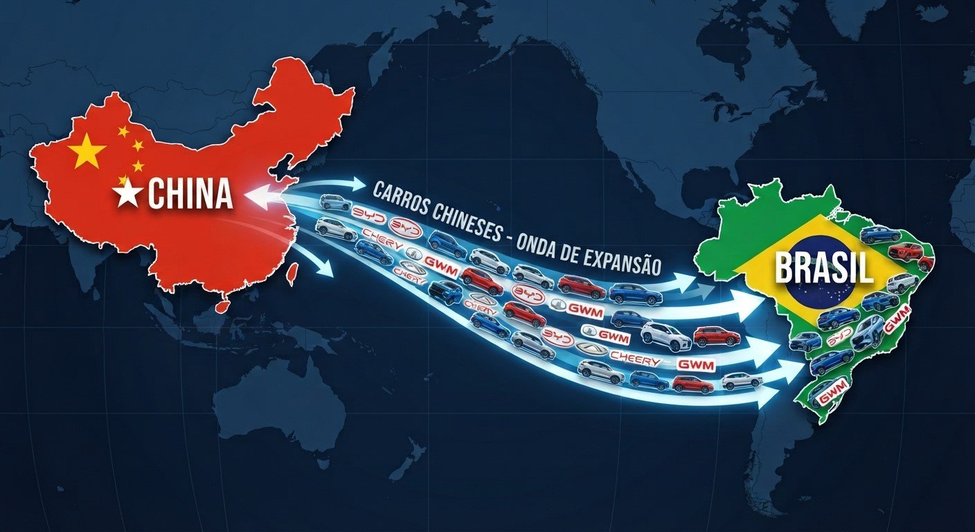 Carro chinês veio para ficar? Análise completa do avanço das marcas chinesas no Brasil e nossa previsão até 2030