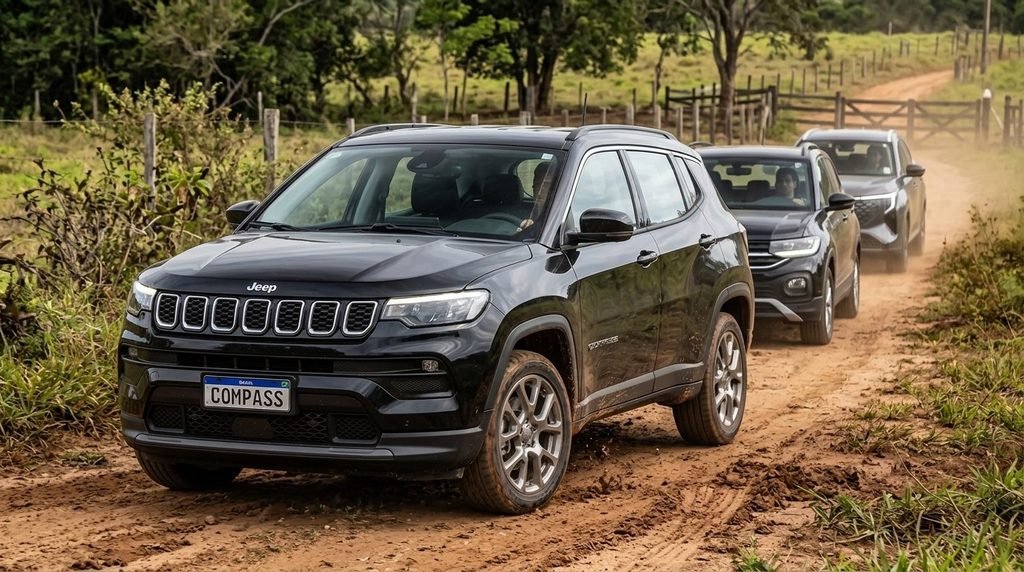 T-Cross, Compass, Tiggo 7 ou CS55 Prime? Comparativo entre SUVs zero km por valor perto de R$150.000,00 consagrados no mercado e novos entrantes 3 Jeep Compass é SUV "de verdade"
