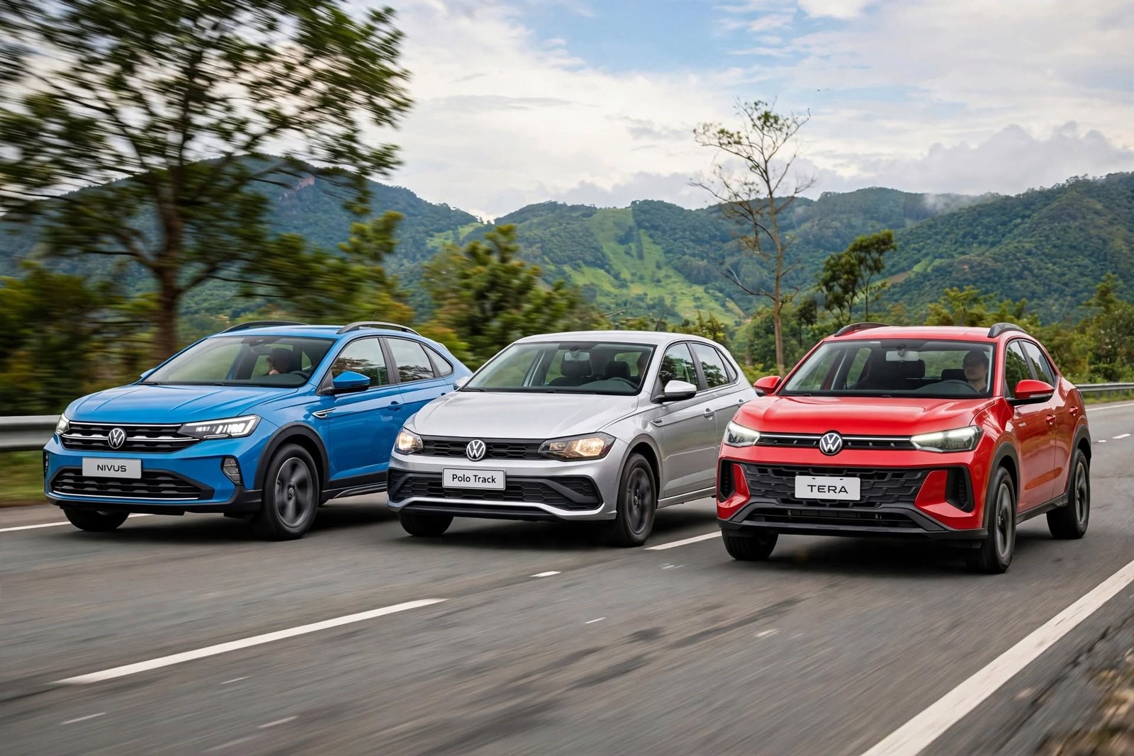 Comparativo: Volkswagen Polo, Tera e Nivus 2026
